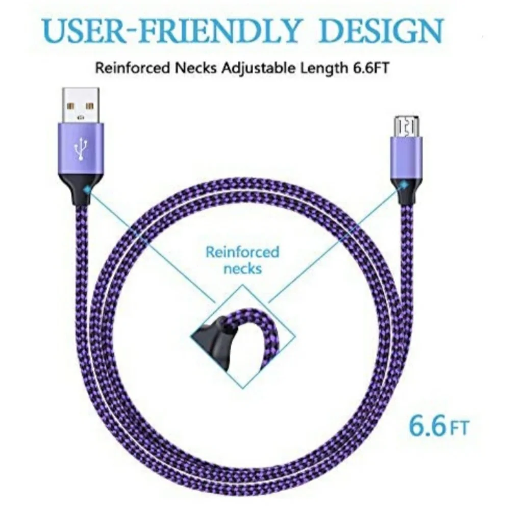 3 NWOT micro USB charging cables